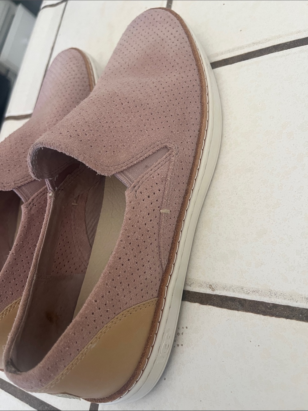 UGG Women's Perforated Slip-On Loafers in Dusty Pink - Picture 5 of 11